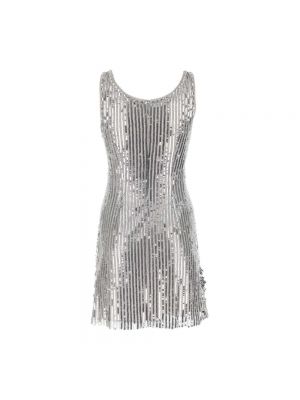 Sukienka mini z cekinami Alberta Ferretti srebrna