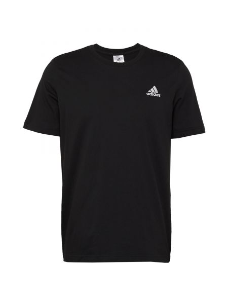 Džerzej priliehavé tričko s výšivkou Adidas Performance čierna
