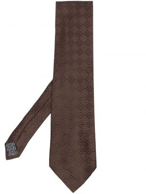 Svilena kravata s potiskom Versace Pre-owned rjava