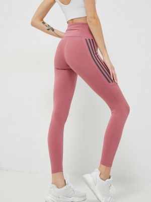 Běžecké kalhoty s potiskem Adidas Performance růžové