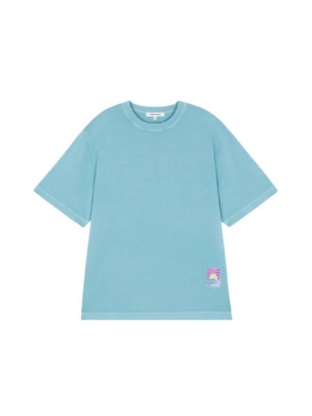 Koszulka z nadrukiem oversize Maison Kitsune niebieska