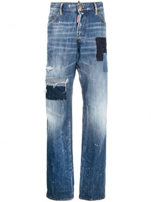 Jeans med normal passform med sliten Dsquared2 blå