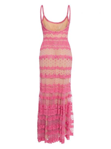 Krajkové večerní šaty Elie Saab růžové