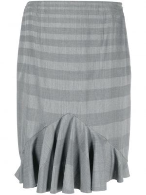 Mini spódniczka z falbankami Christian Dior szara
