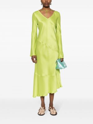 Midi suknele satininis Acne Studios žalia