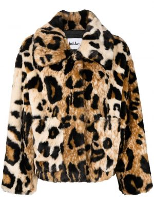 Palton de blană cu model leopard Jakke