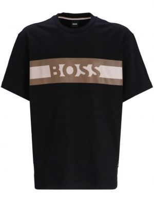 T-shirt con stampa Boss nero