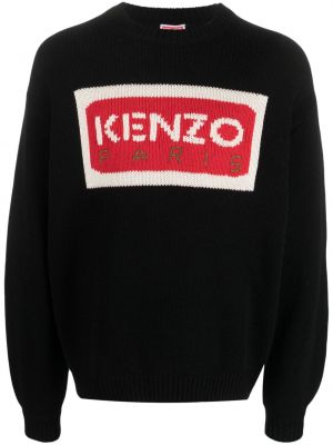 Плетен пуловер Kenzo черно