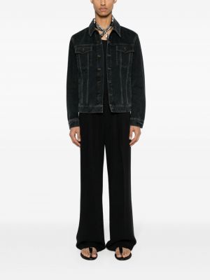 Veste en jean avec manches longues Saint Laurent noir
