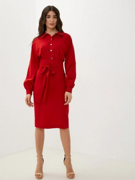 Платье-рубашка Avemod красное