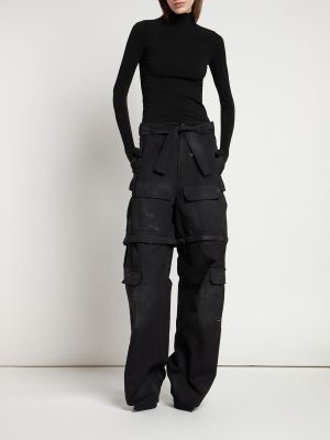Spodnie cargo bawełniane Balenciaga czarne