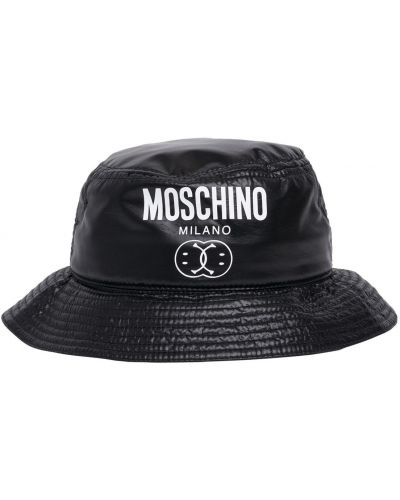 Найлонова шапка с принт Moschino черно