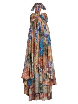 Шелковое длинное платье с узором пейсли Zimmermann