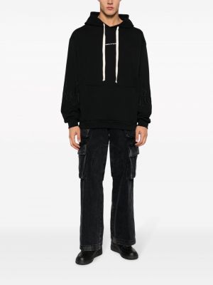 Medvilninis siuvinėtas džemperis su gobtuvu Vision Of Super juoda