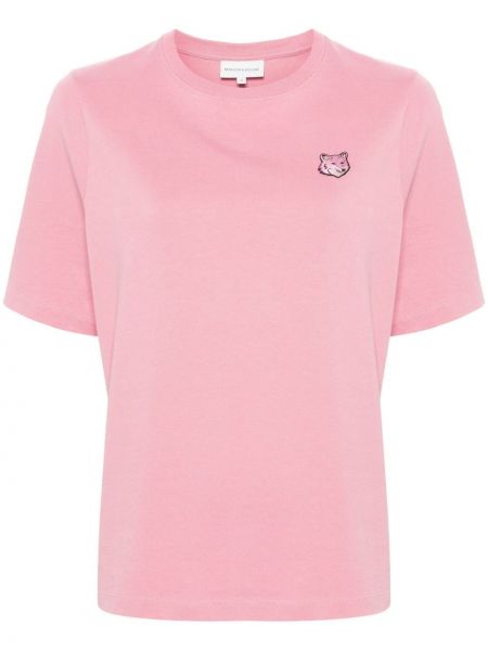 Medvilninis marškinėliai Maison Kitsuné rožinė