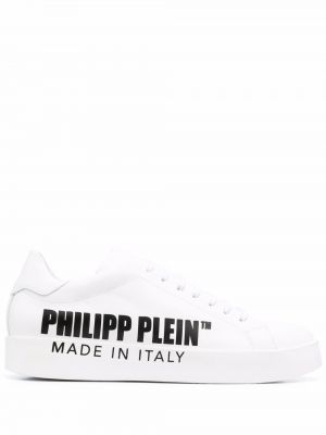 Δερμάτινα sneakers Philipp Plein λευκό