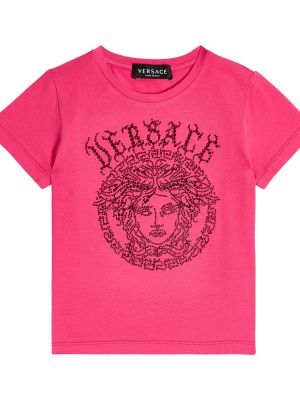 Bomuld t-shirt for piger Versace Kids pink