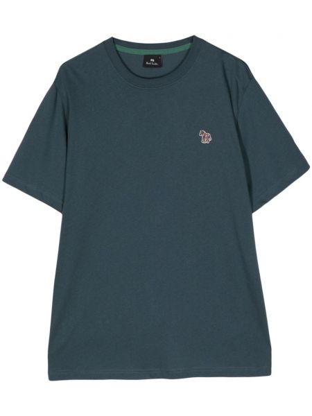 T-shirt en coton à imprimé zèbre Ps Paul Smith bleu