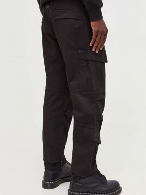 Jednobarevné bavlněné kalhoty s hvězdami G-star Raw černé
