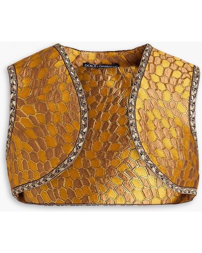 Укороченная жилетка с вышивкой жаккардовая Dolce & Gabbana