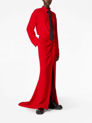 Jedwabna sukienka koszulowa Valentino Garavani czerwona