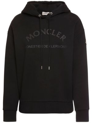 Medvilninis džemperis su gobtuvu Moncler juoda