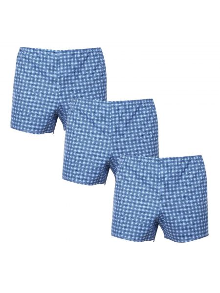 Pantaloni scurți în carouri oversize Foltýn albastru