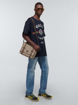 T-shirt en coton Gucci bleu