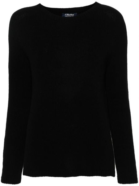 Плетен пуловер 's Max Mara черно