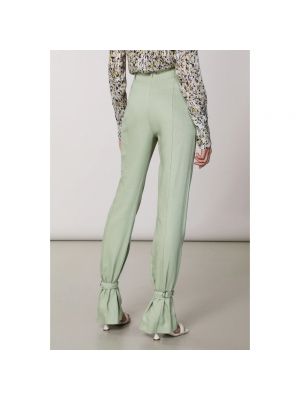 Pantalones rectos de lino de viscosa Patrizia Pepe verde