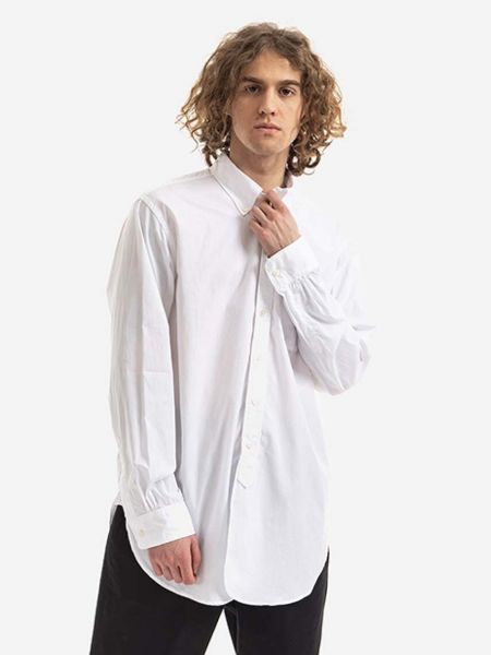 Βαμβακερό πουκάμισο Engineered Garments λευκό
