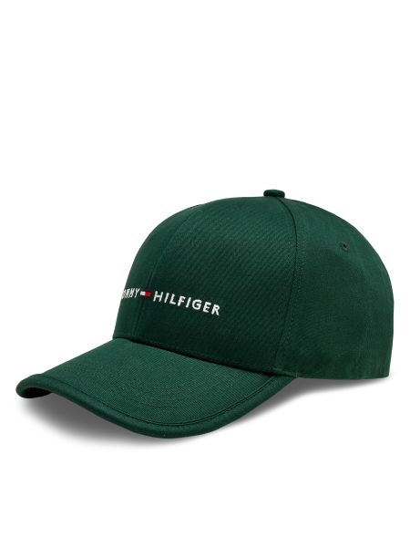 Βαμβακερό καπέλο Tommy Hilfiger πράσινο