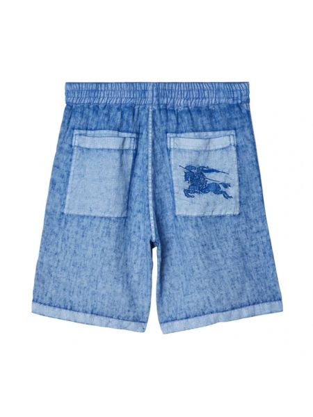 Pantalones cortos vaqueros de lino Burberry azul
