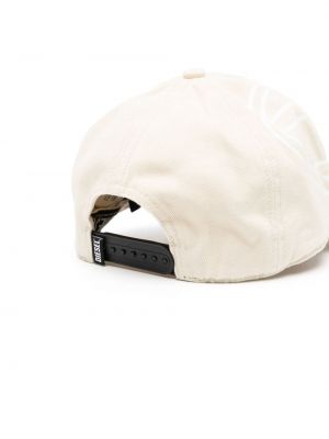 Raštuotas medvilninis kepurė su snapeliu Diesel balta