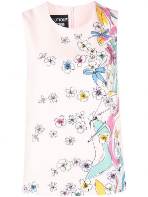 Блуза на цветя с принт Boutique Moschino розово