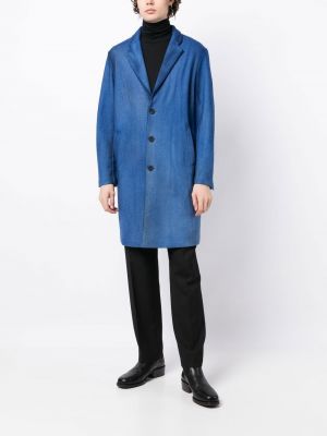 Vlněný kabát z merino vlny Avant Toi modrý