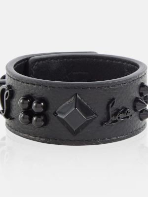 Bracelet en cuir à imprimé Christian Louboutin noir
