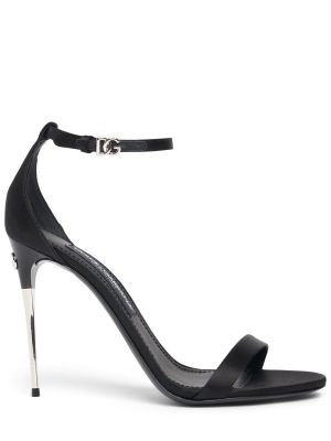 Satīna sandales Dolce & Gabbana melns