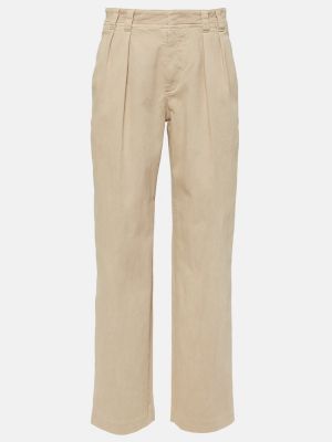 Pantalones rectos plisados Brunello Cucinelli beige