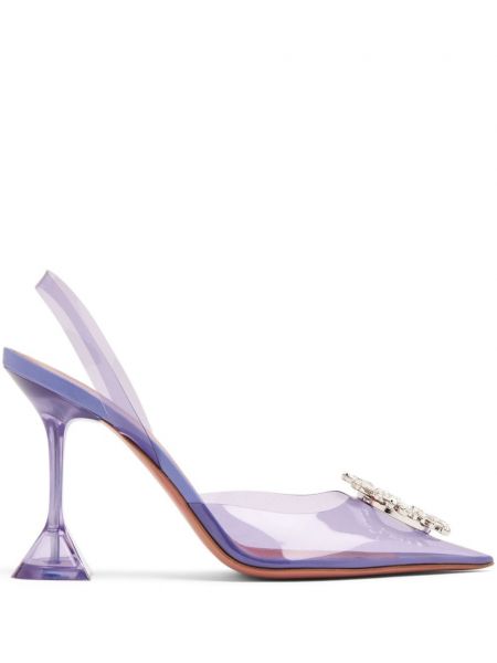 Pantofi cu toc slingback Amina Muaddi violet