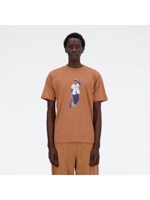 T-shirt aus baumwoll New Balance braun