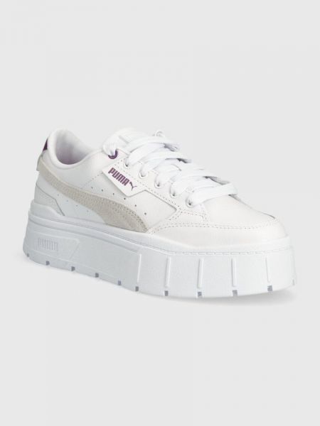 Sneakersy skórzane Puma białe