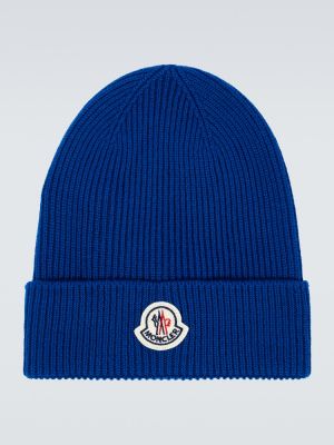 Вълнена шапка Moncler синьо