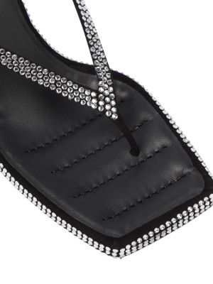 Sandales en cuir en cristal Gia Borghini noir