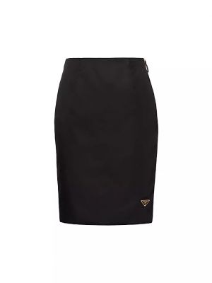 Нейлоновая юбка-карандаш Prada черная
