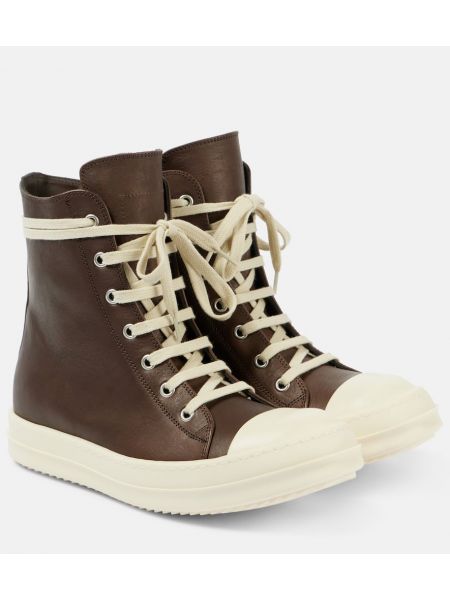 Läder sneakers Rick Owens brun