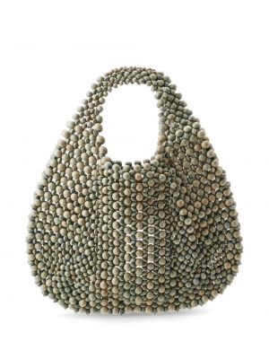 Nákupná taška s korálky Aranaz sivá