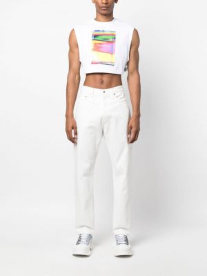 Crop top z nadrukiem Calvin Klein Jeans biały