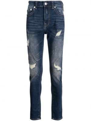 Skinny fit-jeans med sliten True Religion blå