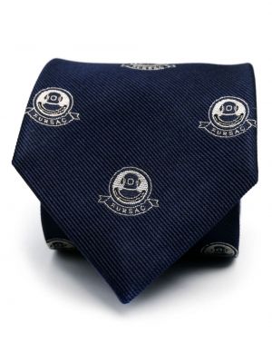 Žakardinis šilkinis kaklaraištis Fursac mėlyna